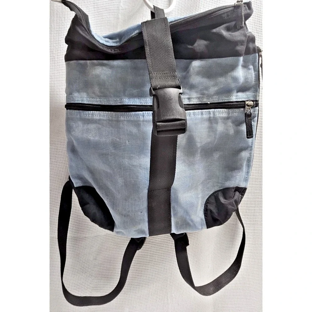 SMATERIA Comma uncycled Laptop blue Nylon‎ mesh overlay black bag